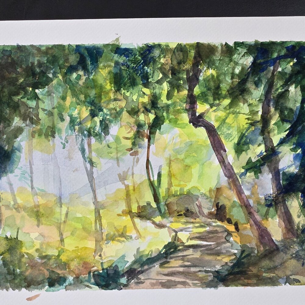 Original Signed Watercolor Painting Contemporary Art